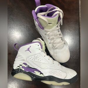 Nike Jordan Kids' White and Purple Sneakers